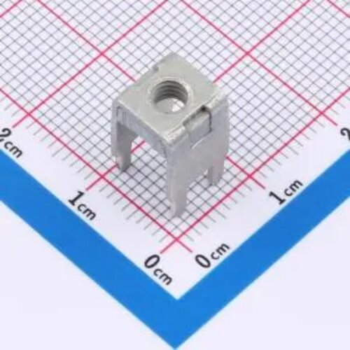 PCB焊接端子插板铆垫片M4螺孔焊脚4 电流40A 尺寸7.9x7.9x13.5mm