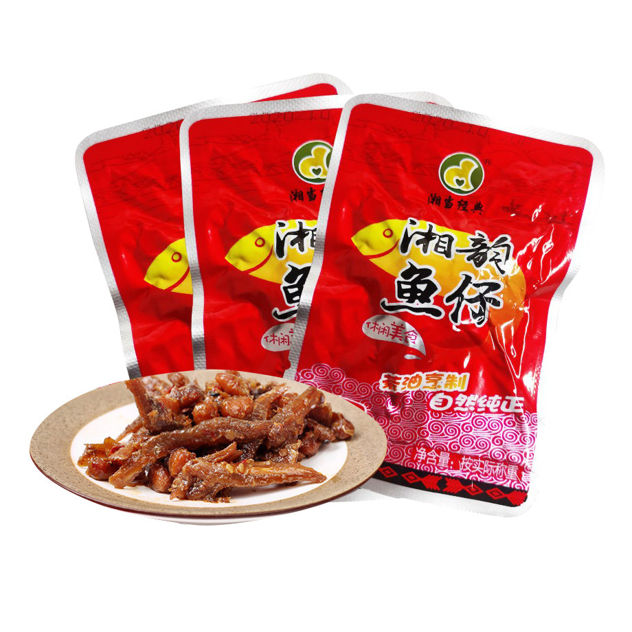 湘韵鱼仔湘当经典湖南特产微辣大豆小鱼干散装500g营养休闲食品