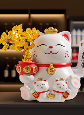 摇手招财猫摆件开业生意兴隆自动摇手前台家居客厅装饰发财猫礼品