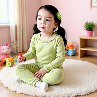 春秋2026新款 舒适保暖女童家居服 宝宝秋衣秋裤 儿童睡衣小碎花套装