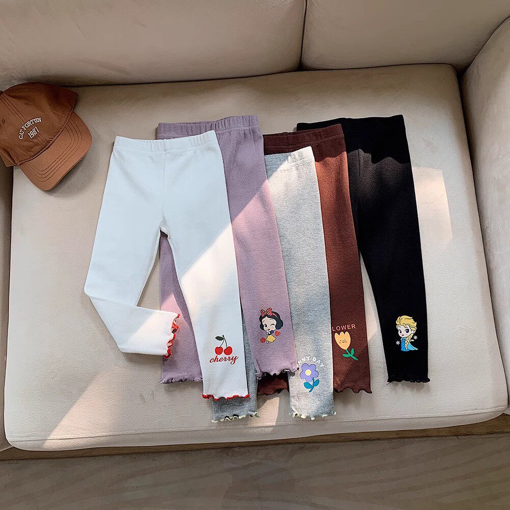 女童裤子春秋季坑条打底裤内搭裤
