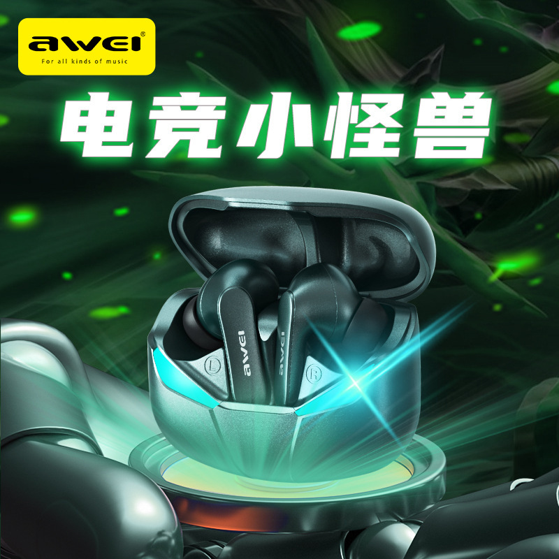AWEI用维tws游戏蓝牙耳机 入耳式电竞吃鸡手游电竞低无线耳机