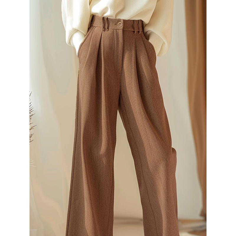 高腰西装裤直筒春秋阔腿裤
