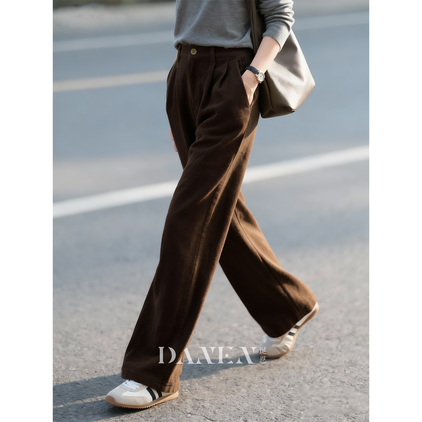 美拉德咖色阔腿裤女2026年秋冬新款时尚百搭显瘦高腰休闲毛呢长裤,女装/女士精品,休闲裤,淘宝优惠券,粉丝福利购,淘宝优惠卷