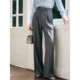 高腰显瘦垂感宽松直筒休闲长裤 灰色西装 新款 女2026年春季 子 阔腿裤