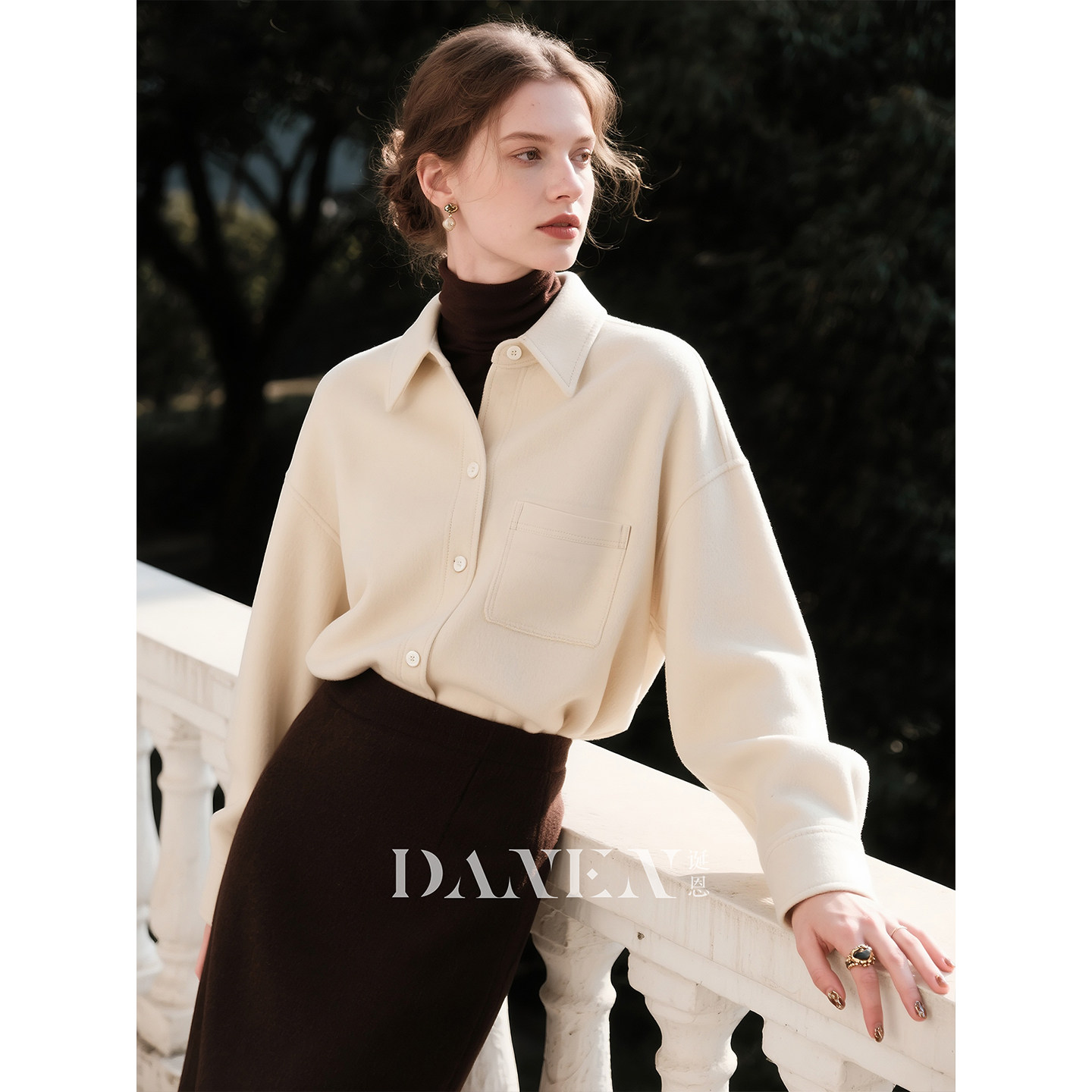 米白色磨毛衬衫女2026年春季新款长袖别致叠穿宽松翻领衬衣上衣,女装/女士精品,衬衫,淘宝优惠券,粉丝福利购,淘宝优惠卷