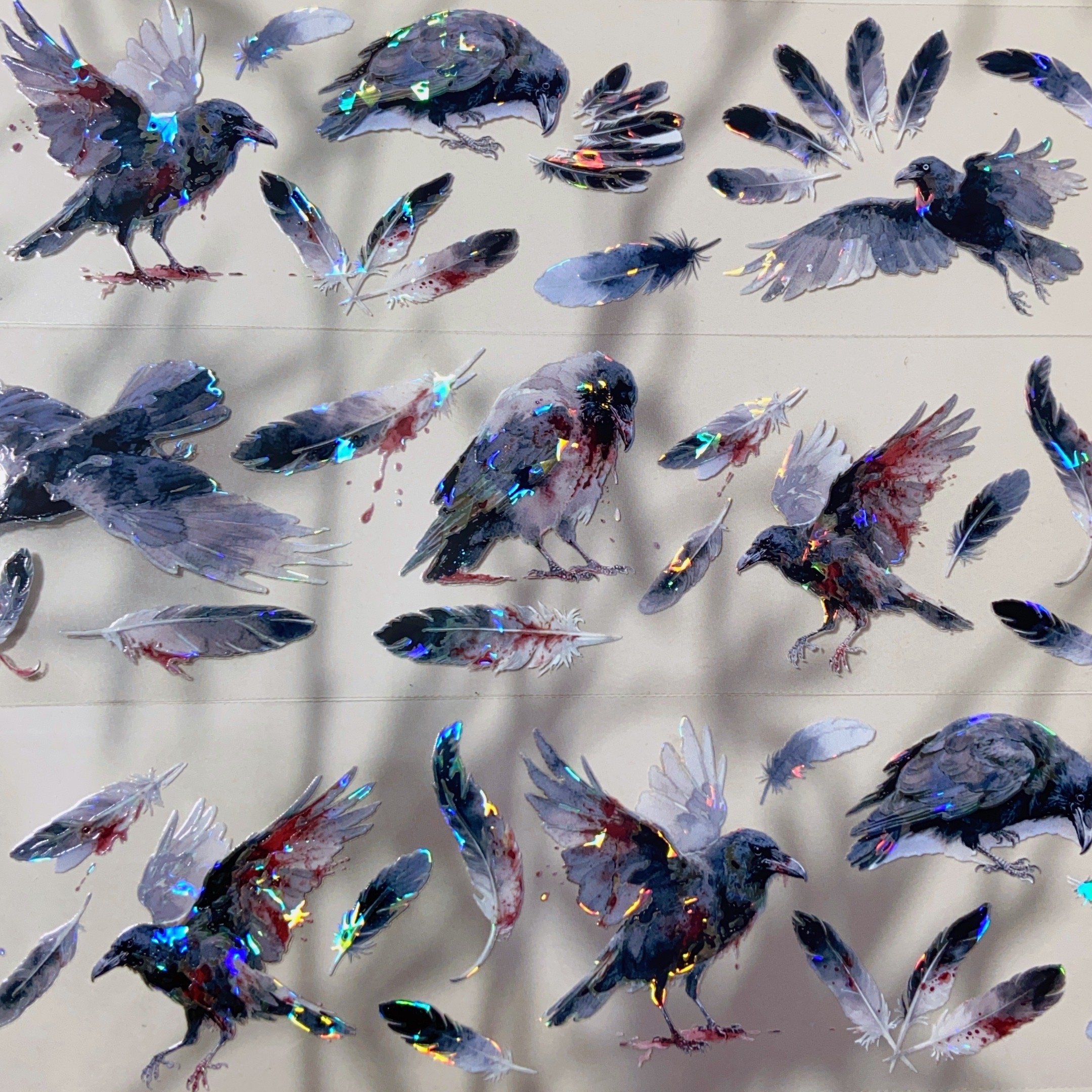 手帐pet胶带造景暗黑乌鸦哥特式