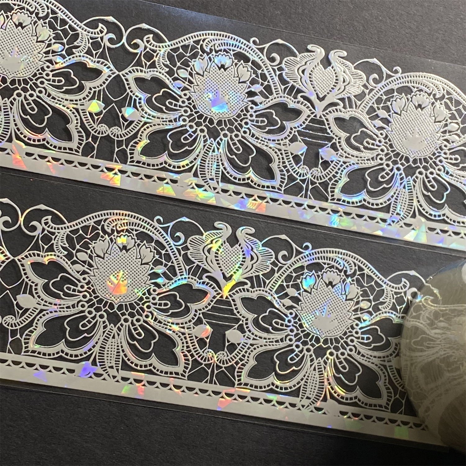 手帐流麻咕卡胶带蕾丝边框贝壳光PET和纸手账diy素材清新贴纸分装