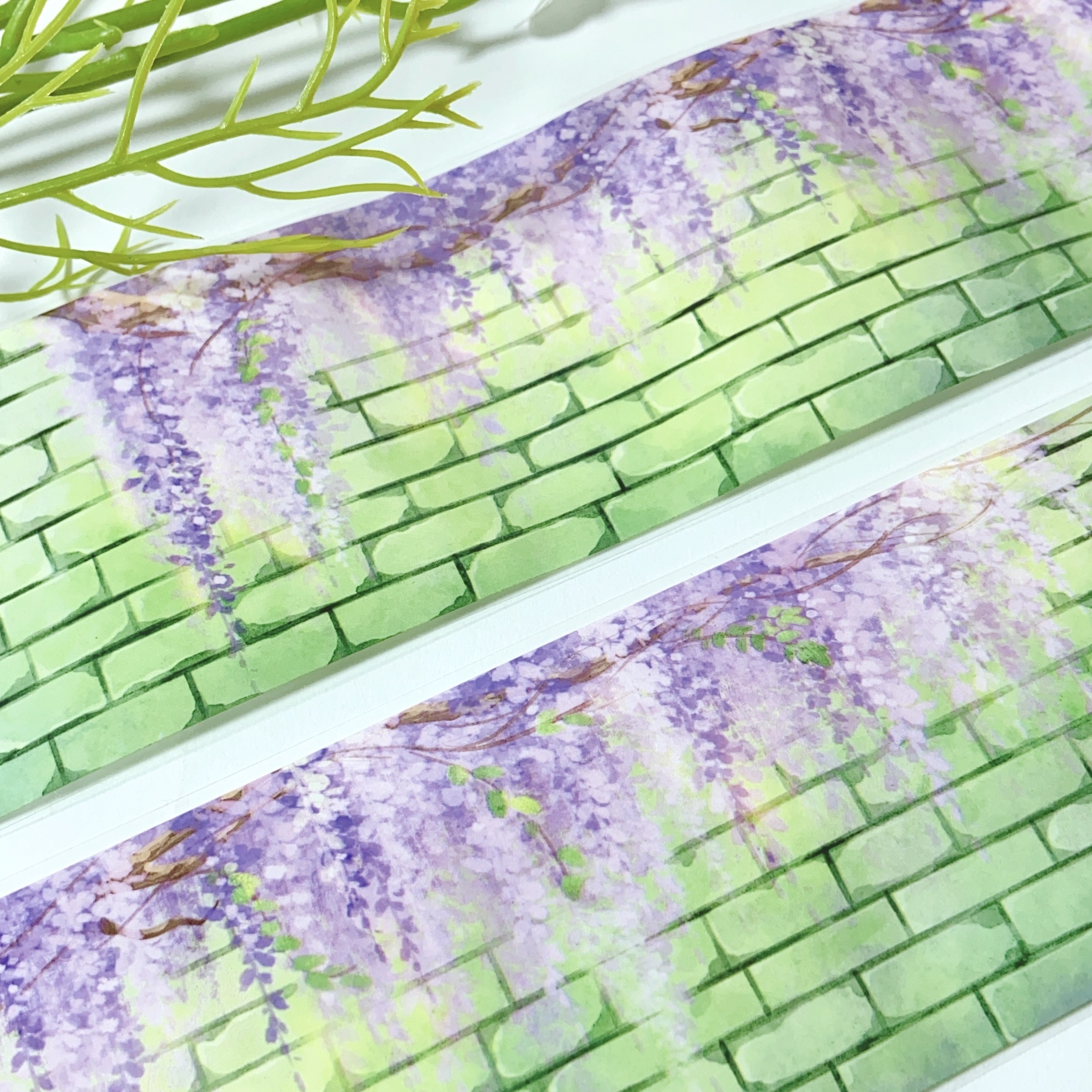 紫藤花墙手帐pet胶带分装素材