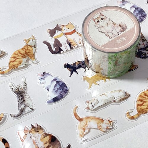 猫猫.手帐pet胶带分装素材模切
