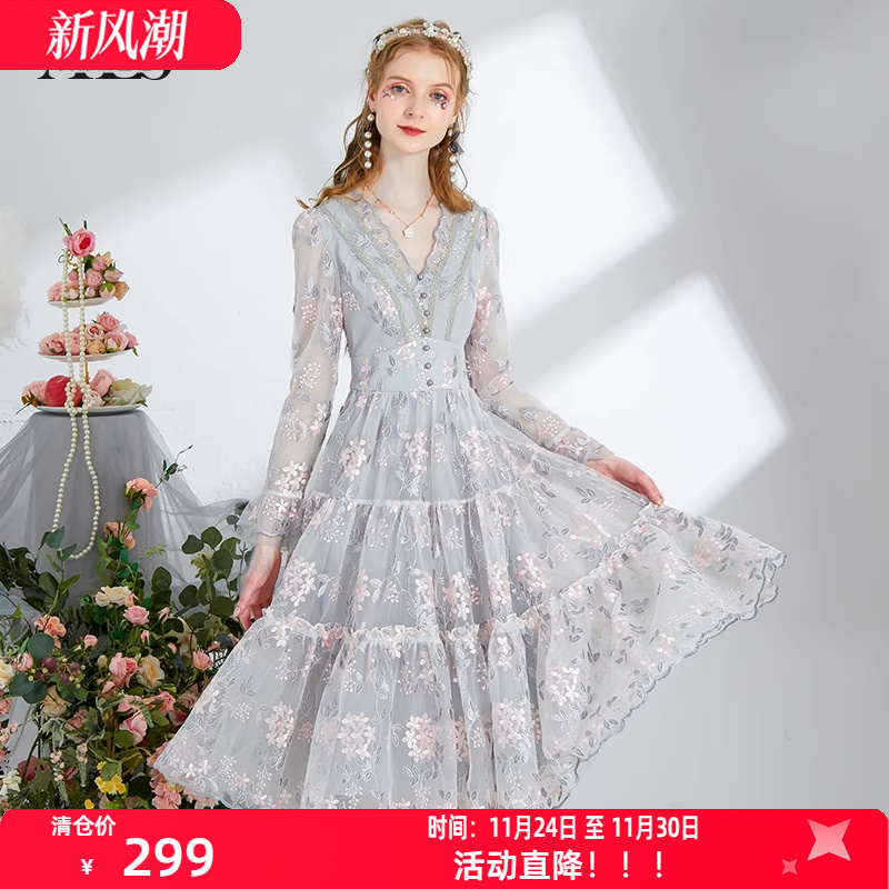 艾丽丝童话通勤连衣裙秋季新款