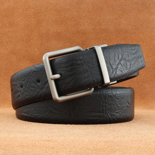 正装百搭皮带男士纯皮韩版旋转针扣腰带商务休闲西服百搭潮流裤袋