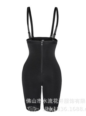 欧美高腰收腹提臀裤吊带束身衣收腹裤美体连体内衣蕾丝开裆衣