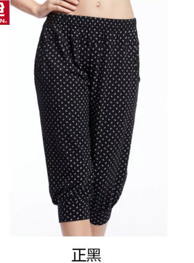 女士家居裤休闲裤宽松印花女中裤睡裤可外穿60342 SQ专柜正品
