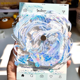 华丽水波纹托盘磁吸旋转吧唧展示托吧唧展示架谷子收纳桌面小摆件