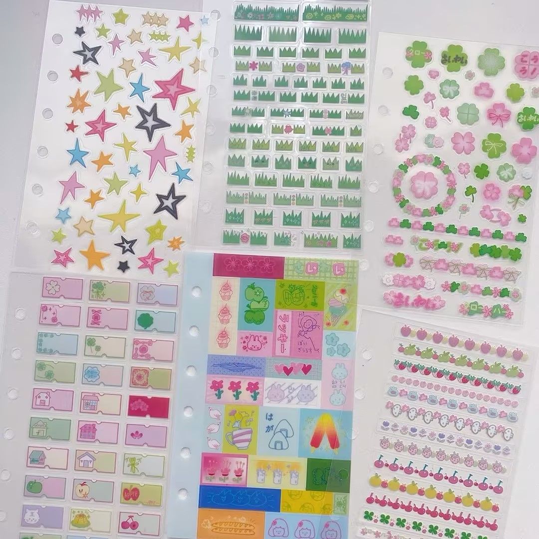 迷你贴纸星星四叶草素材