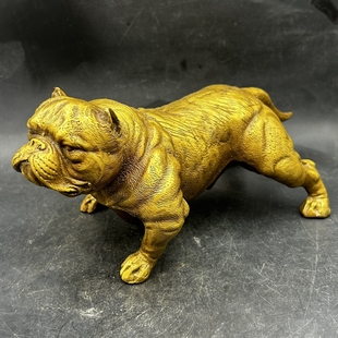古玩杂项 旺财狗摆件 十二生肖 生肖狗 铜器 家居工艺装饰品包邮