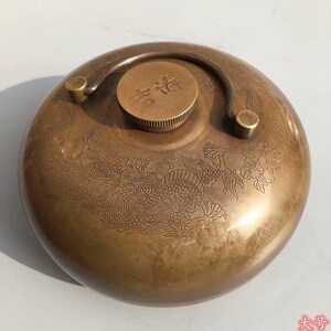 复古风老黄铜怀抱居家密封手暖炉