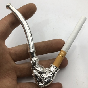 复古黄铜龙烟斗  老式旱烟袋烟枪 旱烟斗烟嘴男士便携古玩烟具