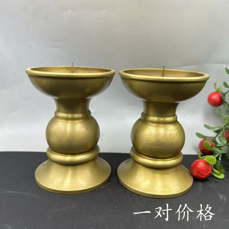 包邮 烛台 蜡烛台铜器 一对价格 家居装饰摆件