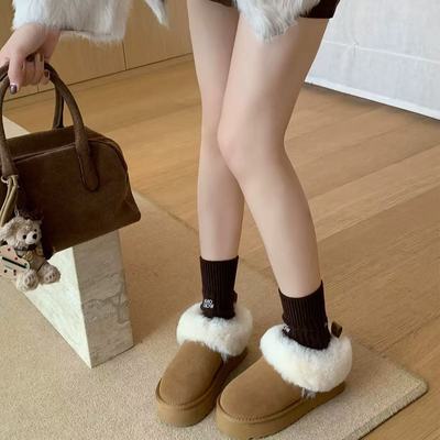 2025秋季上新 厚底转增高一脚蹬雪地半拖靴LL1396