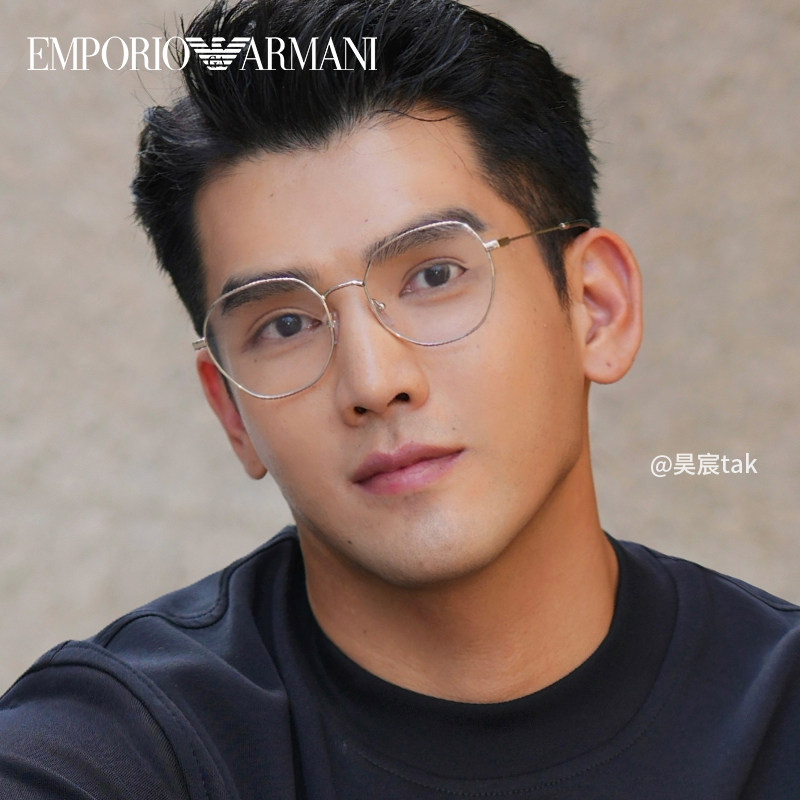 EMPORIO ARMANI阿玛尼时尚文艺眼镜框男EA1174圆形金属近视镜架女