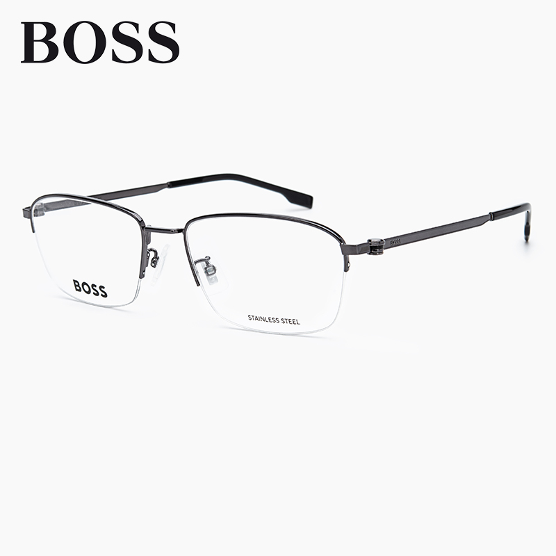 Boss时尚商务半框金属男女眼镜框
