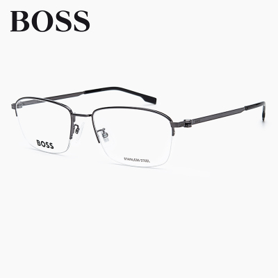 Boss时尚商务半框金属男女眼镜框