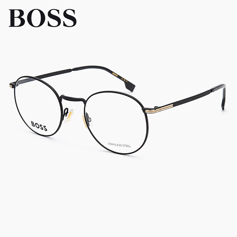 BOSS复古圆框百搭小脸近视眼镜架