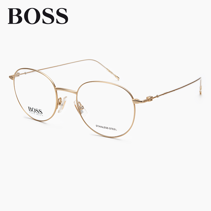 BOSS复古金属小脸椭圆形眼镜架