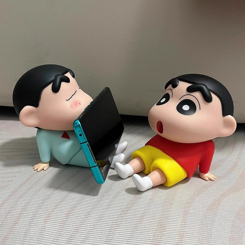 蜡笔小新手机支架懒人手机座可爱桌面摆件手办模型公仔潮玩礼物送朋友礼物好玩个性创意手机支架