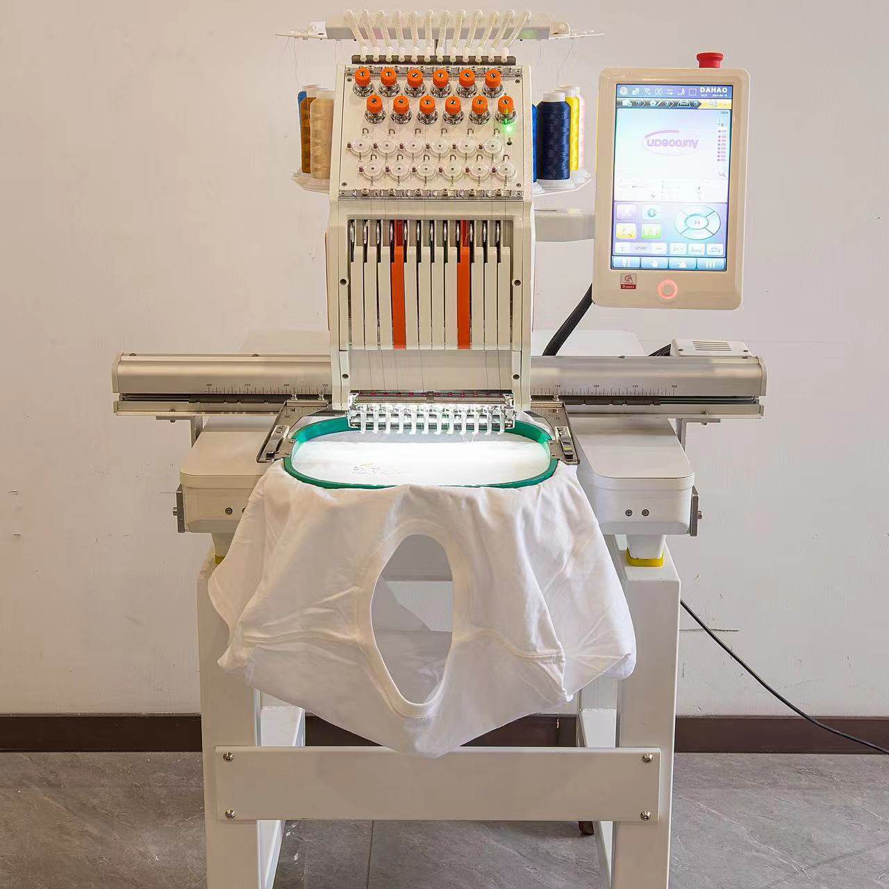 1201CT叶氏2024新款家用马头机电脑绣花机成衣浴巾单头12针刺绣机