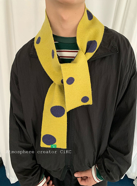 CiKC 博主同款波点围巾男女ins日系趣味时髦围脖古早感搭配小领巾