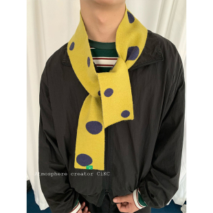 CiKC 博主同款波点围巾男女ins日系趣味时髦围脖古早感搭配小领巾