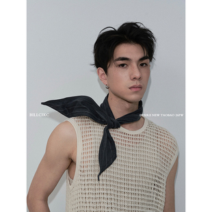 CiKC 原创小众扭曲造型丝巾领巾男女高级感百搭叠带领结多功能潮