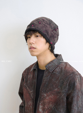 CiKC 日系复古做旧堆堆冷帽男女秋冬百搭y2k针织帽街头亚文化帽子