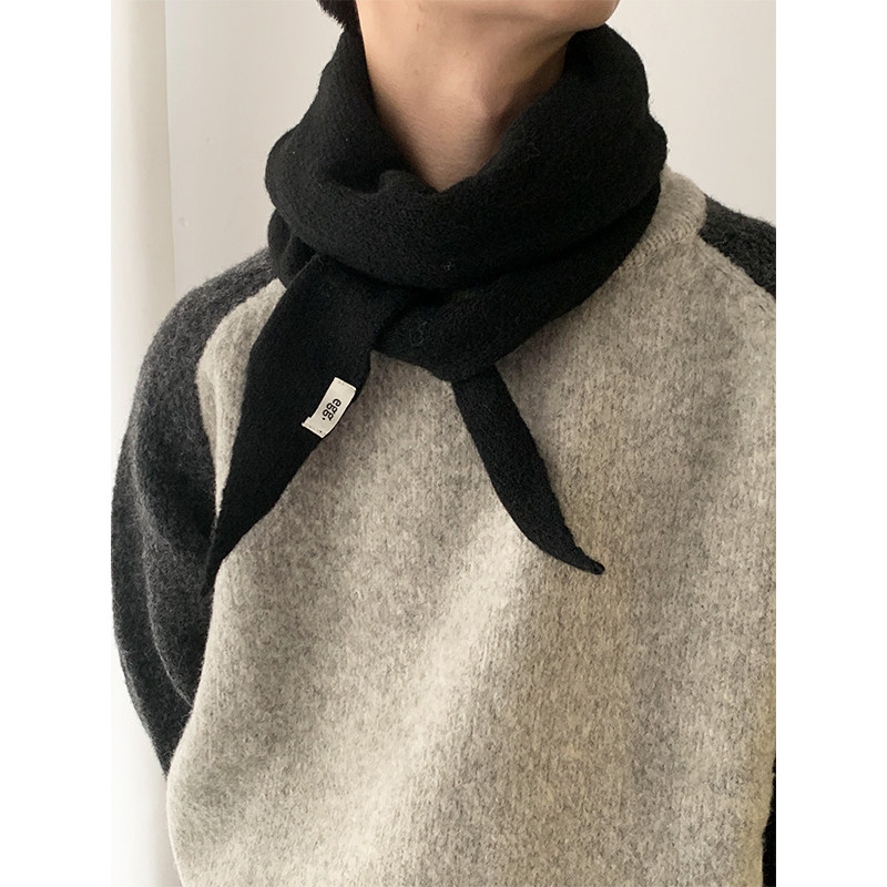 高定线英国原单羊毛针织三角围巾