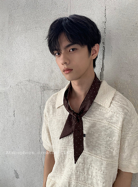 nobility贵族气质百搭烫钻丝巾男女小众绅士搭配高级感领巾多功能