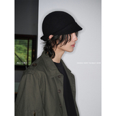 CiKC原创双帽檐设计纯羊毛针织帽男女秋冬时髦骑士帽保暖鸭舌帽潮