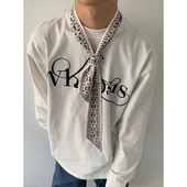 经典 饰叠穿小围巾搭配加分小领巾多功能 腰果花丝巾男女小众时髦装