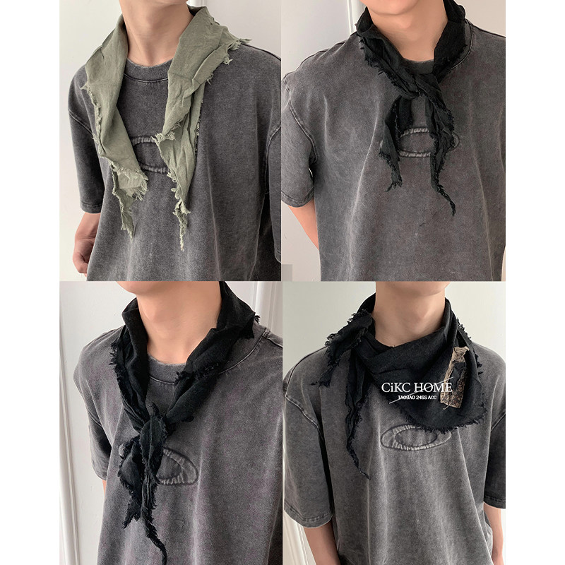 定制破碎流苏贴布三角巾