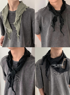 流浪沙丘~小众破碎贴布三角巾男女ins搭配装饰围巾街头chill领巾
