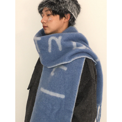 雪地适配100%氛围感加厚字母围巾