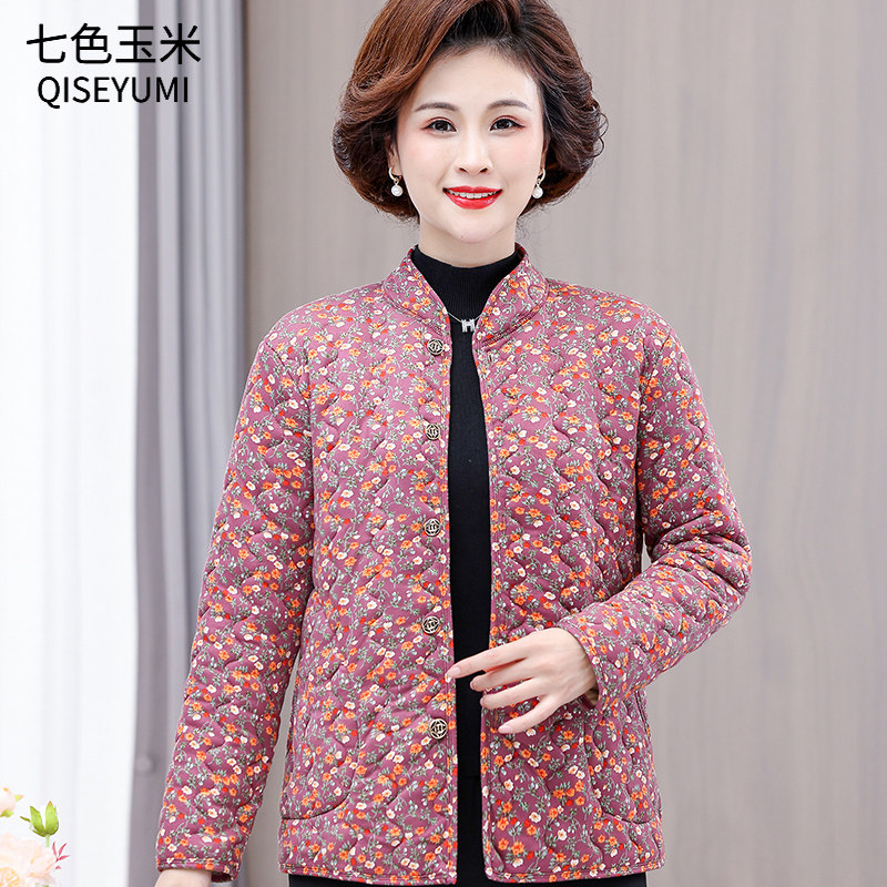 中老年女装秋冬新款短款小棉衣