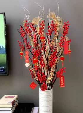 床头柜装饰品摆件客厅轻奢高档客厅防真花高花客厅仿真花摆件大件