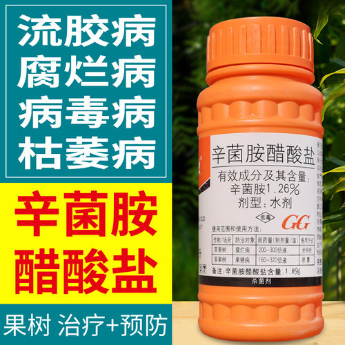 国光农药辛菌胺醋酸盐官方旗舰店桃树流胶病专用药庭院桃树杀菌药