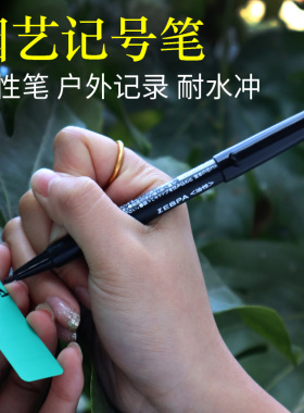 园艺双头记号笔粗细两头黑色擦不掉的记号笔不掉色防水防油不褪色