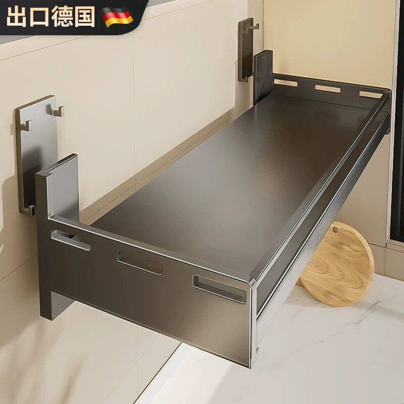 德国厨房不锈钢调味料置物架壁挂式多功能免打孔挂墙壁上收纳架子