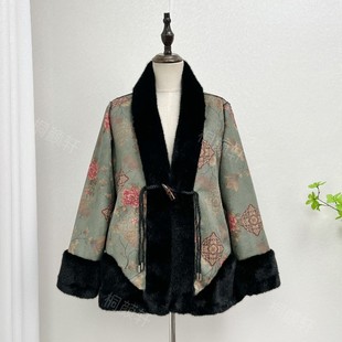 2025秋冬新款仿水貂毛外套双面穿皮草外套女中长款环保毛外套冬装