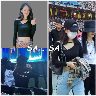 赵丽颖同款黑色修身短款不规则露肩长袖T恤女设计感小众内搭上衣